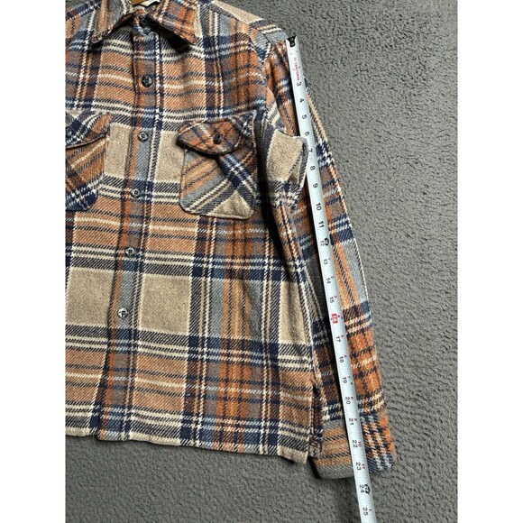 Vintage 60s Big Yank Check Plaid Button Up Flannel Medium Rockabilly Logger - Picture 12 of 12